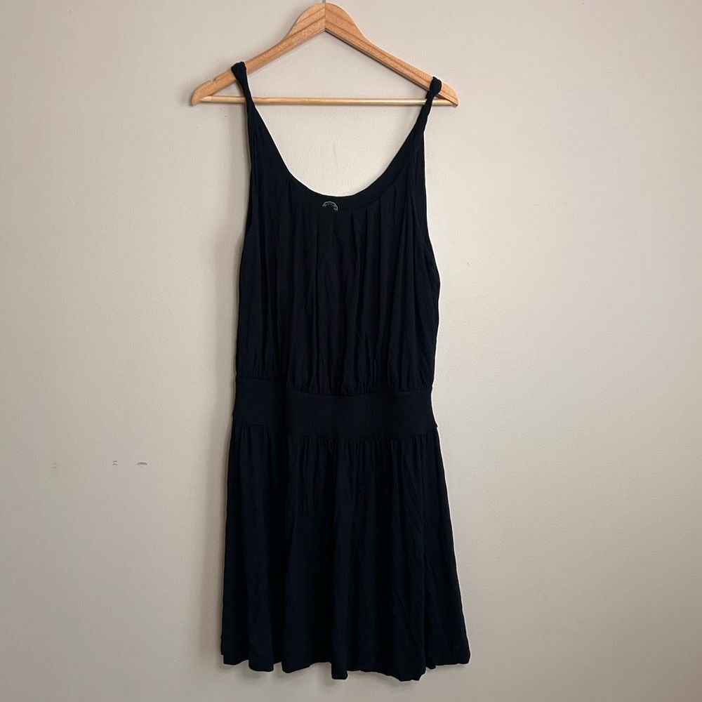 Anthropologie Deletta Black Twist Mini Dress with Pockets Size Medium